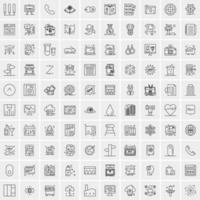 Set of 100 Universal Modern Thin Line Icons for Mobile and Web Mix Business icons Like Arrows Avatars  Smileys Business Weather vector