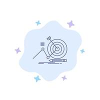 Target Success Goal Focus Blue Icon on Abstract Cloud Background vector