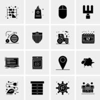 16 iconos de negocios universales vector ilustración de icono creativo para usar en proyectos relacionados con la web y dispositivos móviles