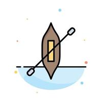 Boat Canoe Kayak Ship Abstract Flat Color Icon Template vector