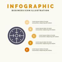 Stages Goals Implementation Operation Process Solid Icon Infographics 5 Steps Presentation Background vector