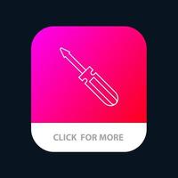 Screw Driver Tool Repair Tools Mobile App Button Android and IOS Line Version vector