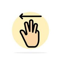 Hand Hand Cursor Up Left Abstract Circle Background Flat color Icon vector