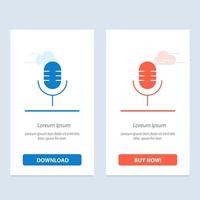 Mic Microphone Sound Show  Blue and Red Download and Buy Now web Widget Card Template vector