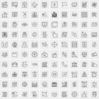 Set of 100 Universal Modern Thin Line Icons for Mobile and Web Mix Business icons Like Arrows Avatars  Smileys Business Weather vector