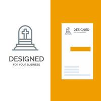 Death Grave Gravestone Rip Grey Logo Design and Business Card Template vector