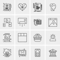 16 Universal Business Icons Vector Creative Icon Illustration to use in web and Mobile Related project