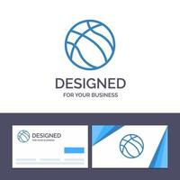 tarjeta de visita creativa y plantilla de logotipo pelota baloncesto nba deporte vector ilustración