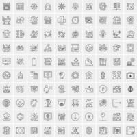 conjunto de 100 iconos universales modernos de líneas finas para móviles y web mezclan iconos de negocios como flechas avatares emoticonos tiempo de negocios vector