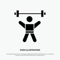 Athlete Athletics Avatar Fitness Gym solid Glyph Icon vector