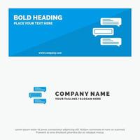 Chat Bubbles Comments Conversations Talks SOlid Icon Website Banner and Business Logo Template vector