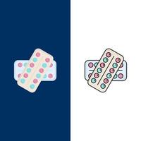 medicine Pill drugs tablet patient Flat Color Icon Vector