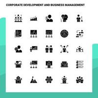 25 Corporate Development and Business Management Icon set Solid Glyph Icon Vector Illustration Template For Web and Mobile Ideas for business company