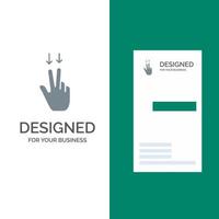 Fingers Gesture  Down Grey Logo Design and Business Card Template vector