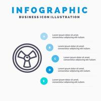 Biohazard Chemist Science Line icon with 5 steps presentation infographics Background vector