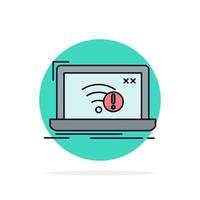 connection error internet lost internet Flat Color Icon Vector