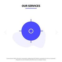 Our Services Archer Target Goal Aim Solid Glyph Icon Web card Template vector