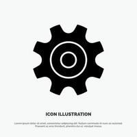 Cogs Gear Setting Wheel solid Glyph Icon vector