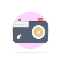 Camera Image Picture Photo Abstract Circle Background Flat color Icon vector