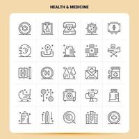 OutLine 25 Health Medicine Icon set Vector Line Style Design Black Icons Set Linear pictogram pack Web and Mobile Business ideas design Vector Illustration