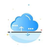 Cloud Computing Link Data Abstract Flat Color Icon Template vector