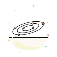 Galaxy astronomy planets system universe Flat Color Icon Vector