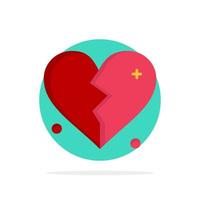 Broken Love Heart Wedding Abstract Circle Background Flat color Icon vector