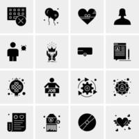 16 iconos de negocios universales vector ilustración de icono creativo para usar en proyectos relacionados con la web y dispositivos móviles