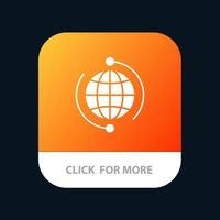 Globe Business Connect Connection Global Internet World Mobile App Button Android and IOS Glyph Version vector