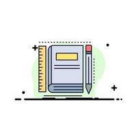 Book notebook notepad pocket sketching Flat Color Icon Vector