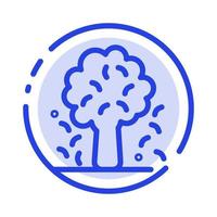 árbol manzana manzano naturaleza primavera azul línea punteada icono de línea vector