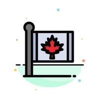 bandera otoño canadá hoja arce abstracto color plano icono plantilla vector