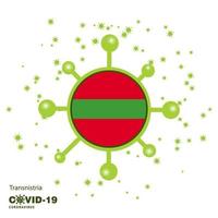 transnistria coronavius fondo de conciencia de la bandera quédese en casa manténgase saludable cuide su propia salud ore por el país vector