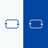 Back Front Twitter Sets Line and Glyph Solid icon Blue banner Line and Glyph Solid icon Blue banner vector