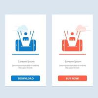 Mobile Cell Man Technology  Blue and Red Download and Buy Now web Widget Card Template vector