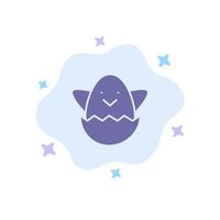 Easter Egg Spring Blue Icon on Abstract Cloud Background vector