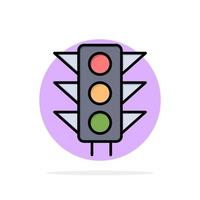 señal de tráfico luz carretera círculo abstracto fondo color plano icono