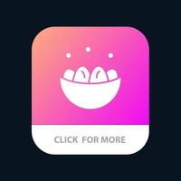 Bowl Celebration Easter Egg Nest Mobile App Button Android and IOS Glyph Version vector