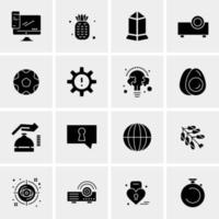 16 iconos de negocios universales vector ilustración de icono creativo para usar en proyectos relacionados con la web y dispositivos móviles