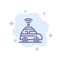 Car Location Map Blue Icon on Abstract Cloud Background vector