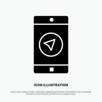 Application Message Mobile Apps poniter solid Glyph Icon vector