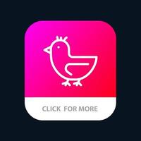 pato, ganso, cisne, primavera, botón de aplicación móvil, versión de línea de android e ios vector