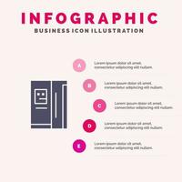 Fridge Refrigerator Cooling Freezer Infographics Presentation Template 5 Steps Presentation vector