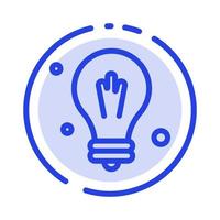 Bulb Idea Science Blue Dotted Line Line Icon vector