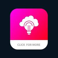 Idea Light Bulb Focus Success Mobile App Button Android and IOS Glyph Version vector