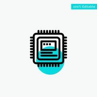 Cpu Storage Computer Hardware turquoise highlight circle point Vector icon