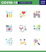 conjunto simple de covid19 protección azul 25 icono del paquete de iconos incluido noticias de salud pulsos órgano del navegador coronavirus viral 2019nov elementos de diseño de vectores de enfermedades