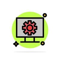 Computer Hardware Setting Gear Abstract Circle Background Flat color Icon vector