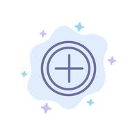 Interface Plus User Blue Icon on Abstract Cloud Background vector