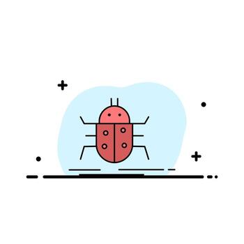 Bug bugs insect testing virus Flat Color Icon Vector